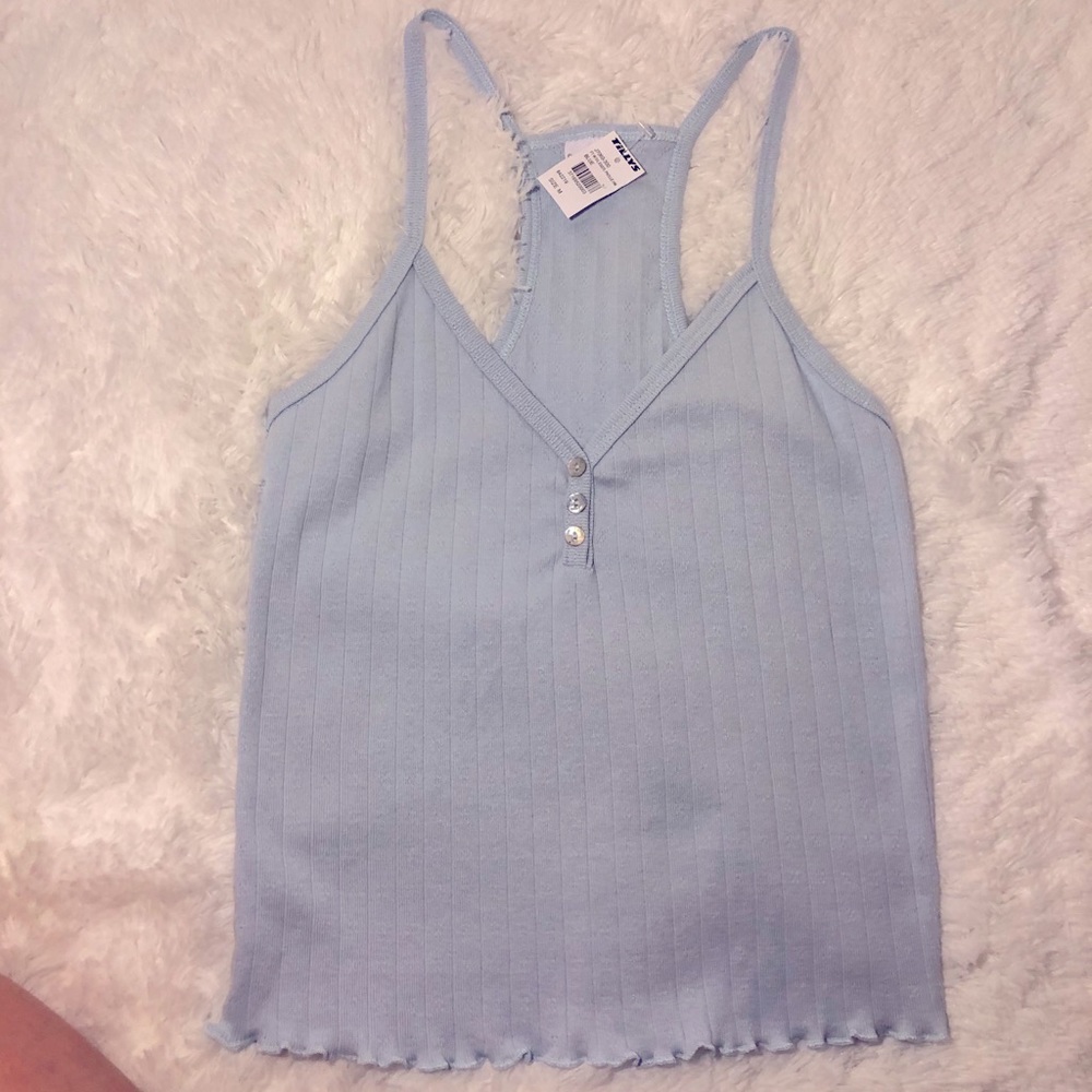 3/$30 baby blue lettuce trim tank
